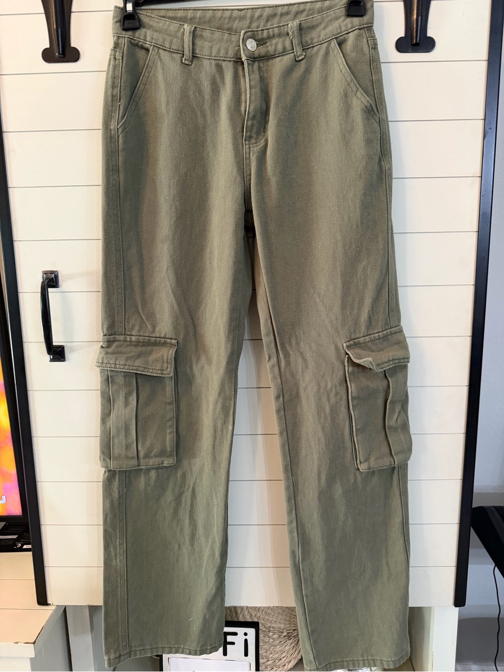 Olive Green Cargo Jeans